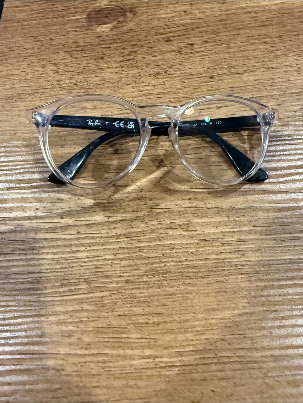 RAY BAN KIDS RB 1554 3541 CLEAR BLACK AUTHENTIC FRAMES EYEGLASSES 46-16-130